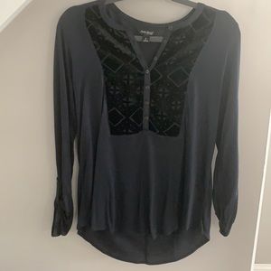 Lucky Brand black long sleeve top